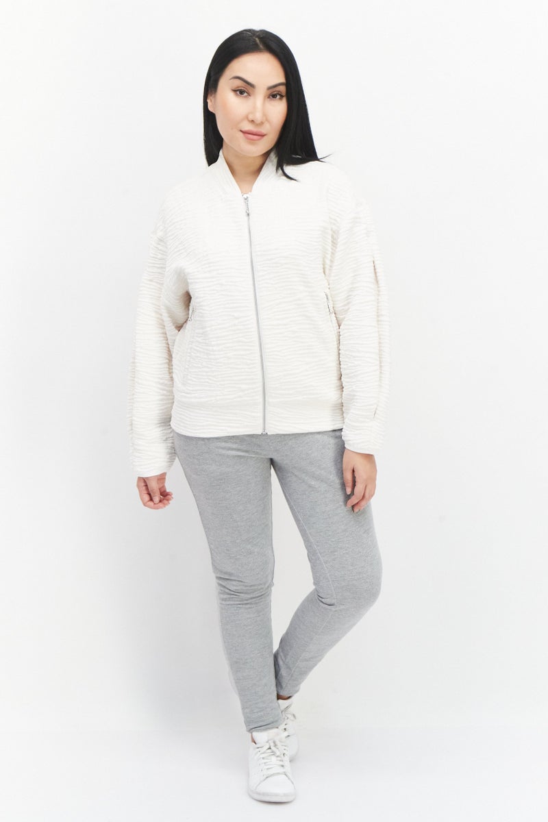 PUMA Women Sportswear Fit Jacquard Outdoor Bomber Jacket, Off White - Image 2